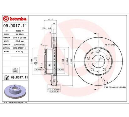 09.D017.11
BREMBO
Tarcza hamulcowa
