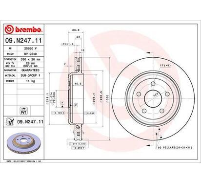 09.N247.11
BREMBO
Tarcza hamulcowa
