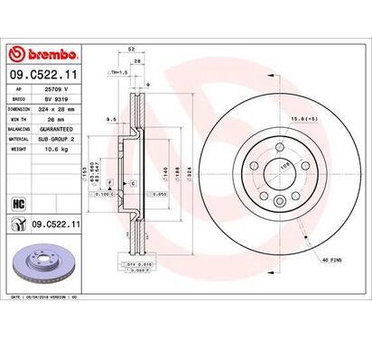 09.C522.11
BREMBO
Tarcza hamulcowa
