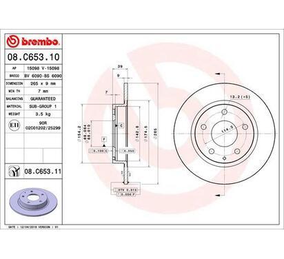 08.C653.11
BREMBO
Tarcza hamulcowa
