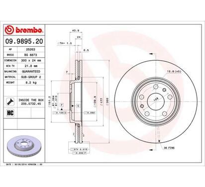 09.9895.20
BREMBO
Tarcza hamulcowa
