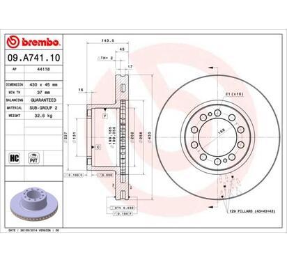 09.A741.10
BREMBO
Tarcza hamulcowa
