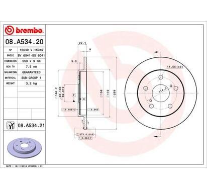 08.A534.21
BREMBO
Tarcza hamulcowa
