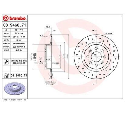 08.9460.71
BREMBO
Tarcza hamulcowa
