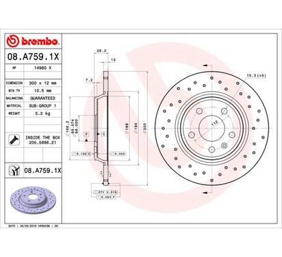 08.A759.1X
BREMBO
Tarcza hamulcowa
