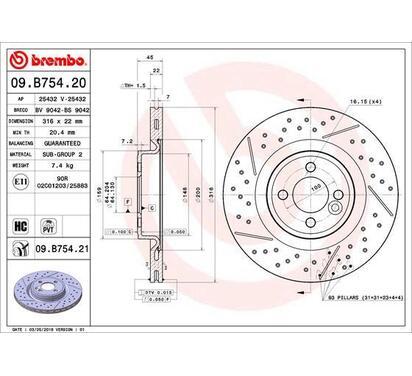 09.B754.21
BREMBO
Tarcza hamulcowa
