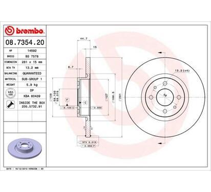 08.7354.20
BREMBO
Tarcza hamulcowa
