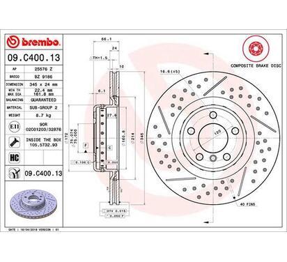 09.C400.13
BREMBO
Tarcza hamulcowa
