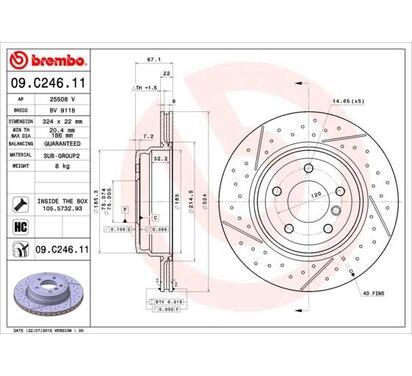 09.C246.11
BREMBO
Tarcza hamulcowa
