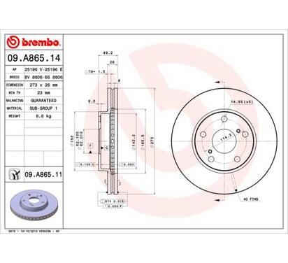 09.A865.11
BREMBO
Tarcza hamulcowa
