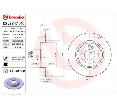 08.B347.41
BREMBO
Tarcza hamulcowa
