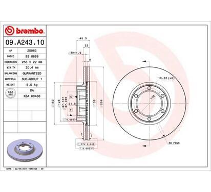 09.A243.10
BREMBO
Tarcza hamulcowa
