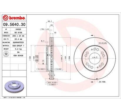 09.5640.30
BREMBO
Tarcza hamulcowa
