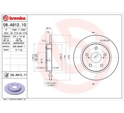 08.A912.11
BREMBO
Tarcza hamulcowa
