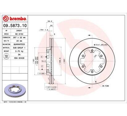 09.5873.10
BREMBO
Tarcza hamulcowa
