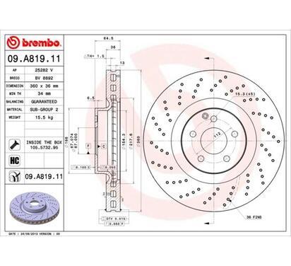 09.A819.11
BREMBO
Tarcza hamulcowa
