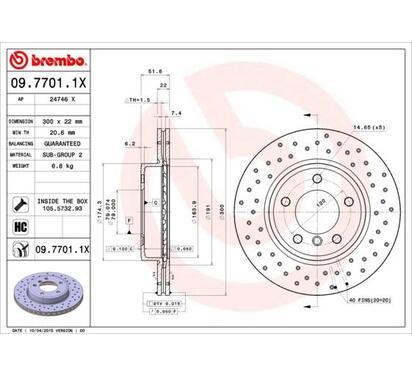 09.7701.1X
BREMBO
Tarcza hamulcowa
