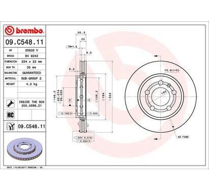 09.C548.11
BREMBO
Tarcza hamulcowa
