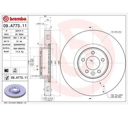 09.A773.11
BREMBO
Tarcza hamulcowa
