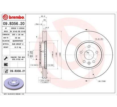 09.B356.21
BREMBO
Tarcza hamulcowa
