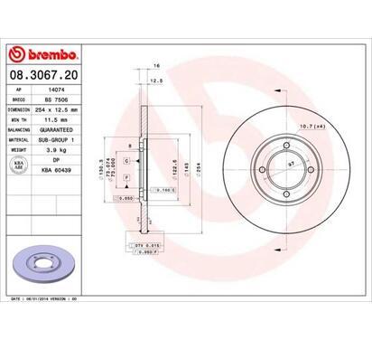 08.3067.20
BREMBO
Tarcza hamulcowa
