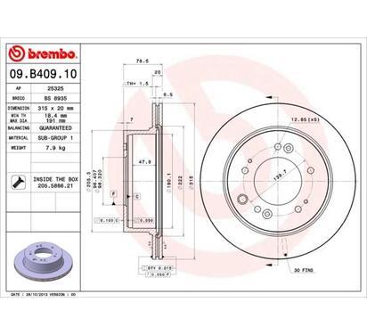 09.B409.10
BREMBO
Tarcza hamulcowa
