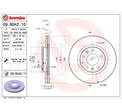 09.B042.11
BREMBO
Tarcza hamulcowa
