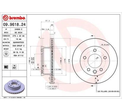 09.9618.24
BREMBO
Tarcza hamulcowa
