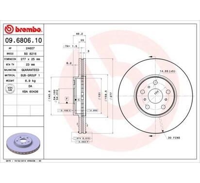 09.6806.10
BREMBO
Tarcza hamulcowa
