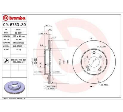 09.6753.30
BREMBO
Tarcza hamulcowa
