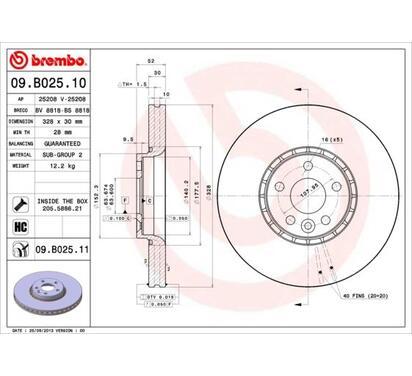 09.B025.11
BREMBO
Tarcza hamulcowa
