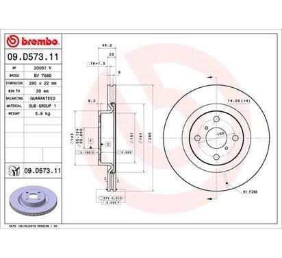 09.D573.11
BREMBO
Tarcza hamulcowa
