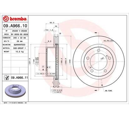 09.A966.11
BREMBO
Tarcza hamulcowa
