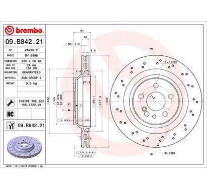 09.B842.21
BREMBO
Tarcza hamulcowa
