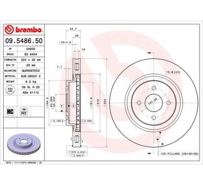 09.5486.50
BREMBO
Tarcza hamulcowa
