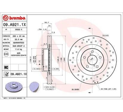 09.A921.1X
BREMBO
Tarcza hamulcowa
