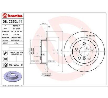 08.C352.11
BREMBO
Tarcza hamulcowa
