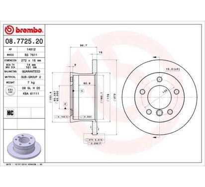 08.7725.20
BREMBO
Tarcza hamulcowa
