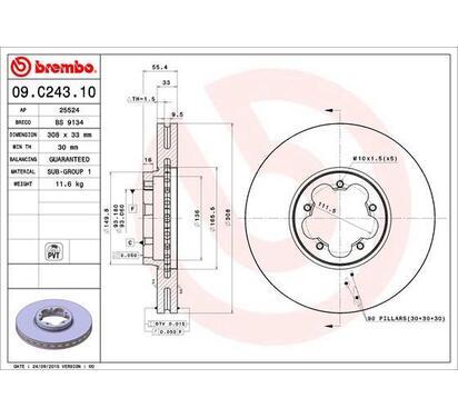 09.C243.10
BREMBO
Tarcza hamulcowa
