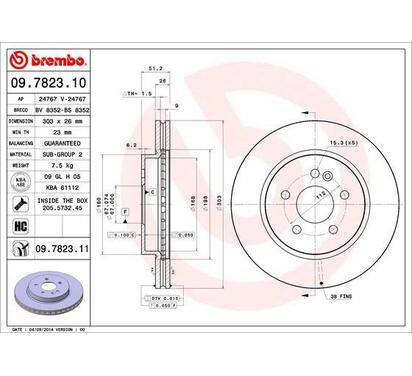 09.7823.11
BREMBO
Tarcza hamulcowa
