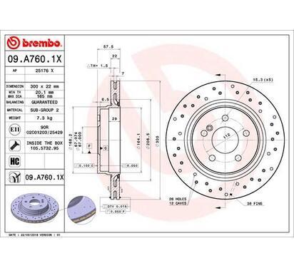 09.A760.1X
BREMBO
Tarcza hamulcowa
