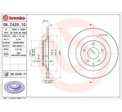 08.C425.11
BREMBO
Tarcza hamulcowa
