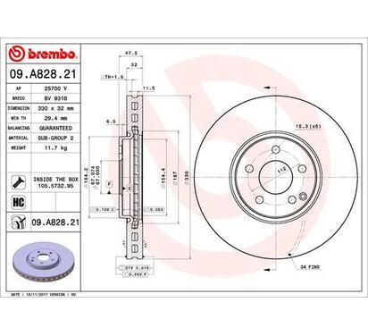 09.A828.21
BREMBO
Tarcza hamulcowa
