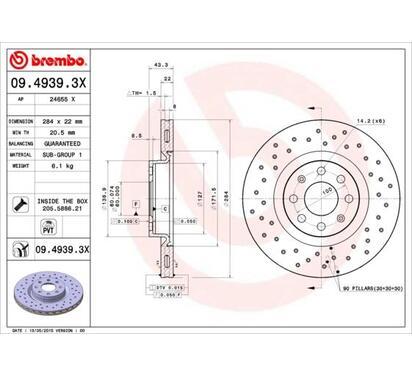 09.4939.3X
BREMBO
Tarcza hamulcowa
