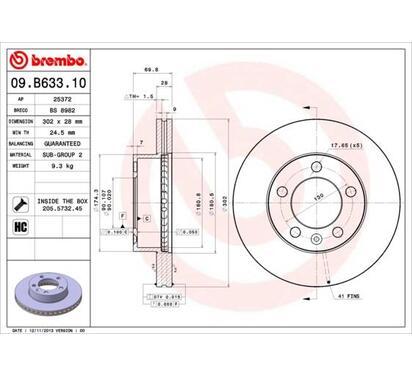 09.B633.10
BREMBO
Tarcza hamulcowa
