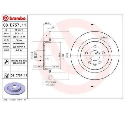 08.D757.11
BREMBO
Tarcza hamulcowa
