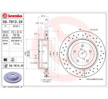 09.7813.2X
BREMBO
Tarcza hamulcowa
