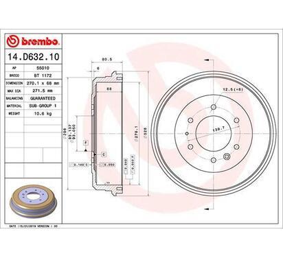 14.D632.10
BREMBO
Bęben hamulcowy
