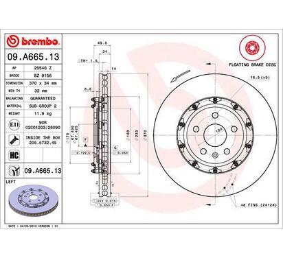 09.A665.13
BREMBO
Tarcza hamulcowa
