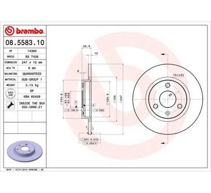 08.5583.10
BREMBO
Tarcza hamulcowa
